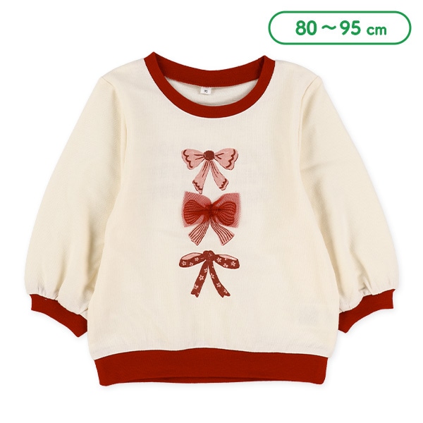 ミニ裏毛リボンロゴ長袖Tシャツ