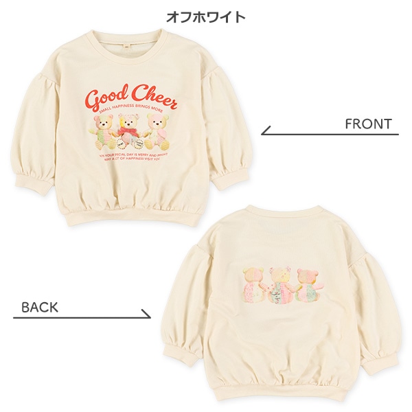 ミニ裏毛パッチワークプリント薄手トレーナー