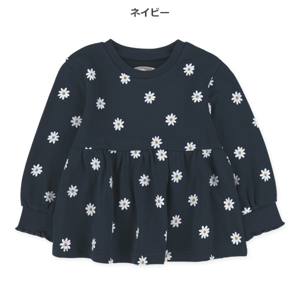 裏毛花総柄切り替えトレーナー