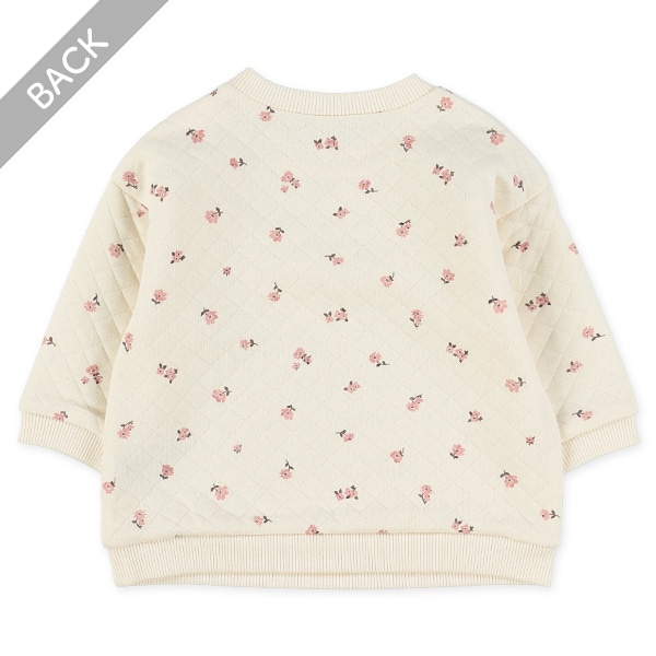 キルト花柄フリルトレーナー