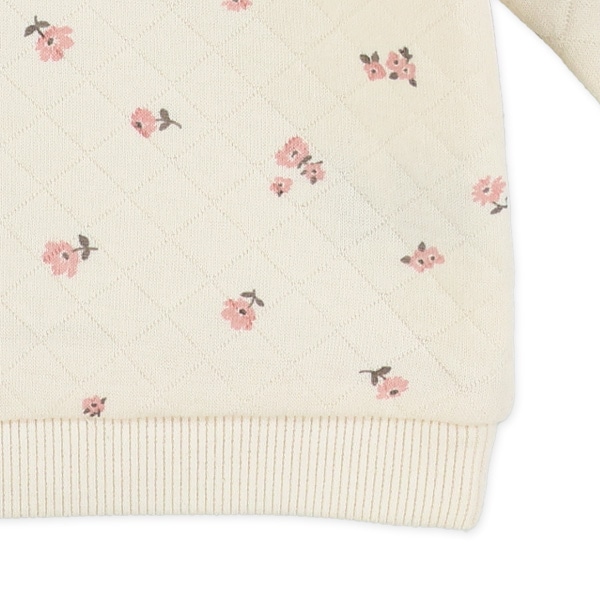 キルト花柄フリルトレーナー