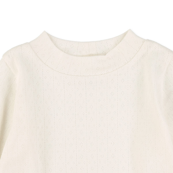 パターンメッシュハイネック長袖Tシャツ