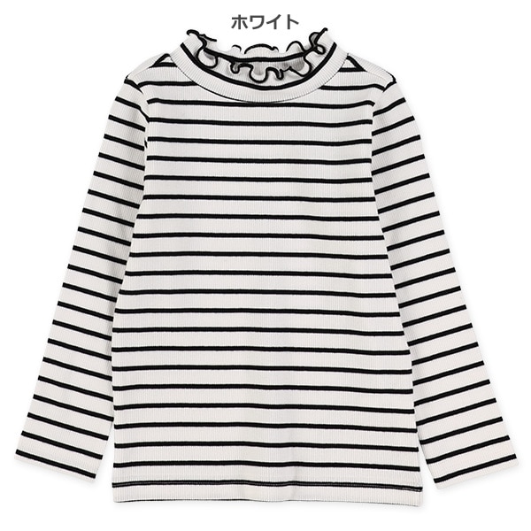 テレコボーダーハイネック長袖Tシャツ