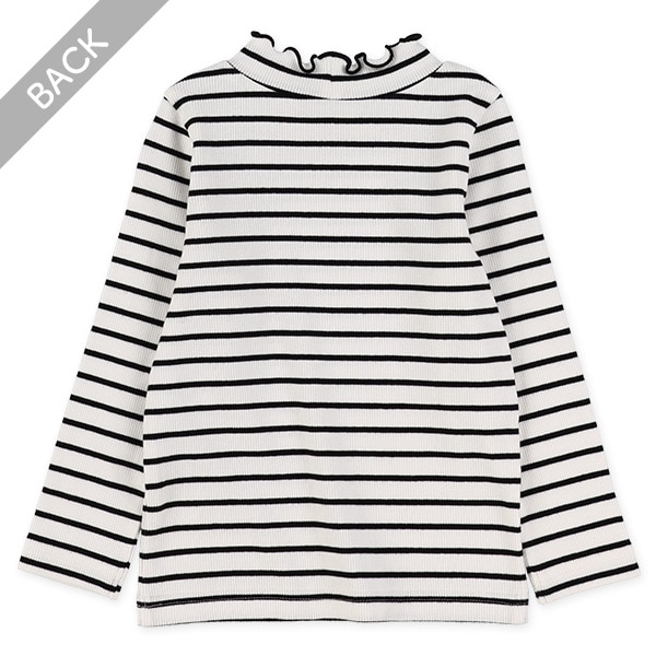 テレコボーダーハイネック長袖Tシャツ