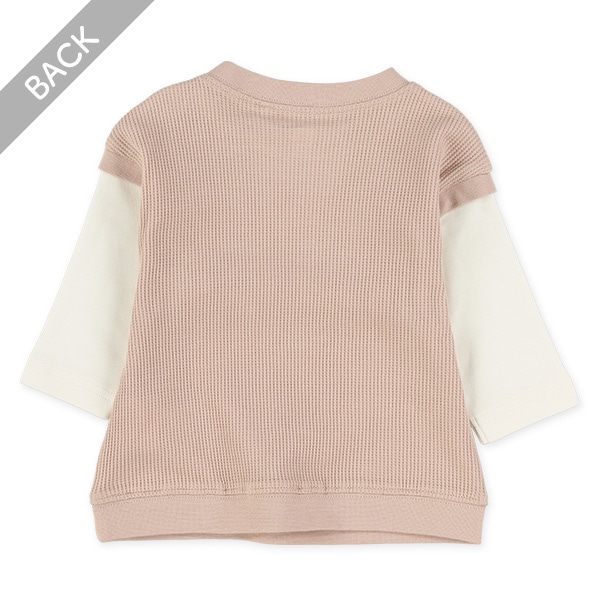 ワッフル切り替え長袖トレーナー