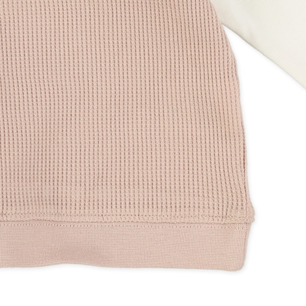 ワッフル切り替え長袖トレーナー