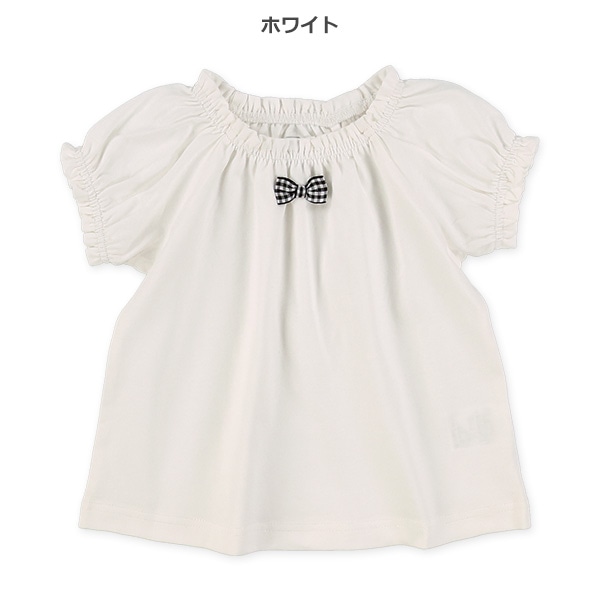 リボンスモック半袖Tシャツ