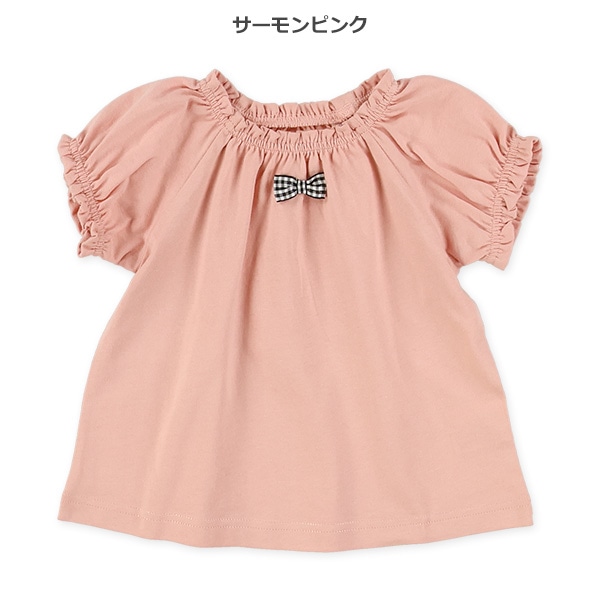 リボンスモック半袖Tシャツ