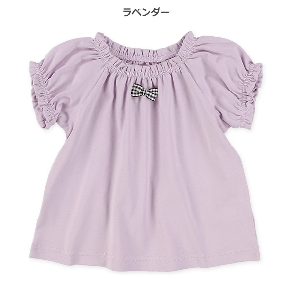 リボンスモック半袖Tシャツ
