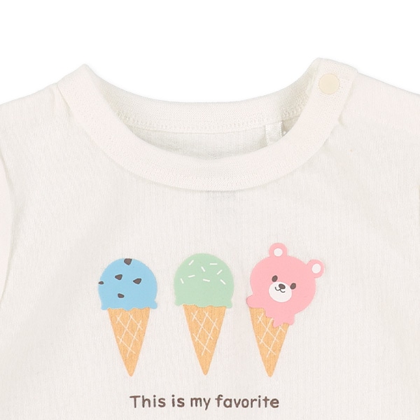 発泡プリントアイス柄半袖Tシャツ