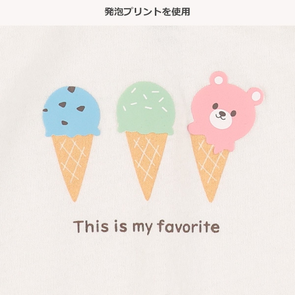 発泡プリントアイス柄半袖Tシャツ