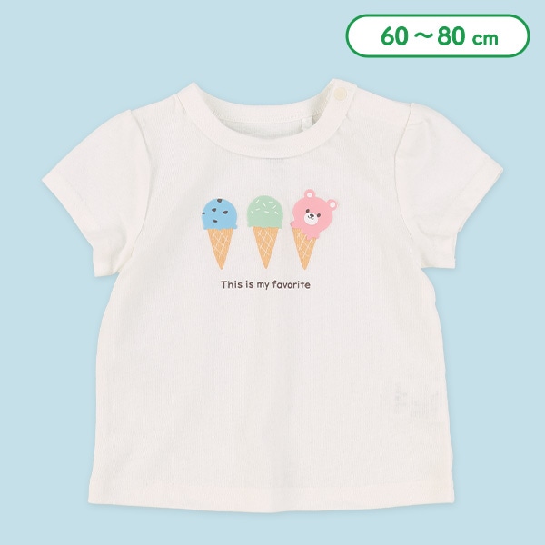 発泡プリントアイス柄半袖Tシャツ