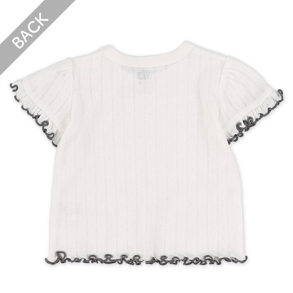 針抜き袖フリル半袖Tシャツ