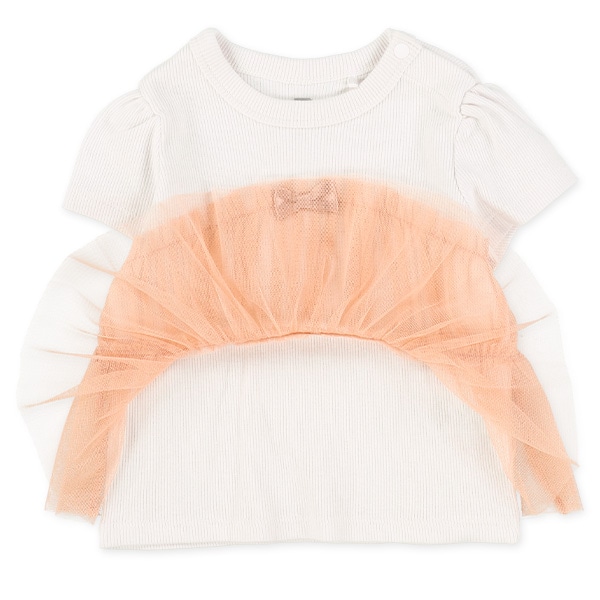 チュール切り替え風半袖Tシャツ