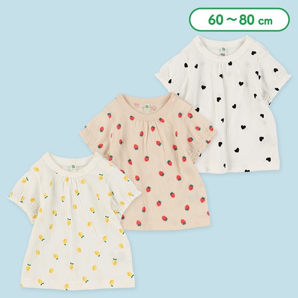 シャーリング総柄半袖Tシャツ