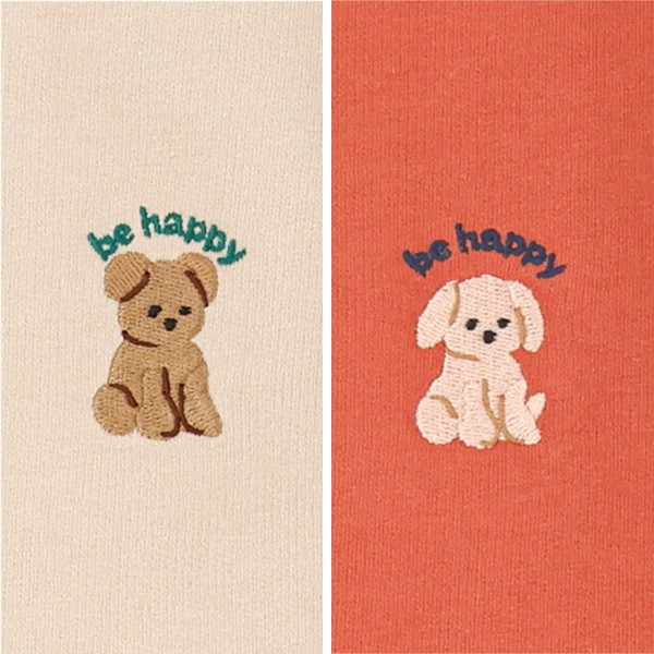 ミニ裏毛くま・いぬ刺繍トレーナー