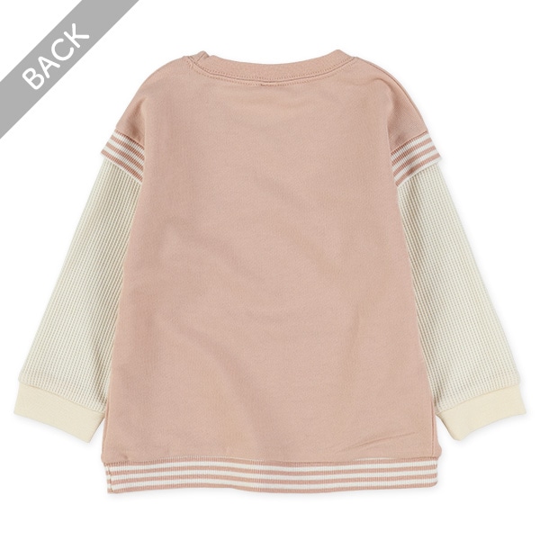 裏毛くまベストレイヤード風長袖Tシャツ