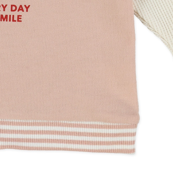 裏毛くまベストレイヤード風長袖Tシャツ