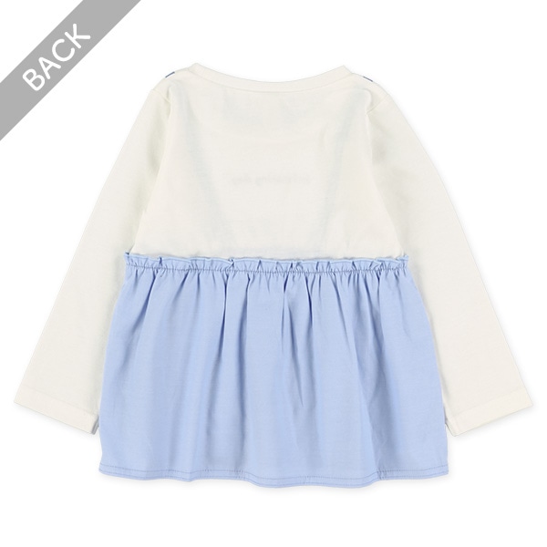 うさぎレイヤード風シャンブレー長袖Tシャツ