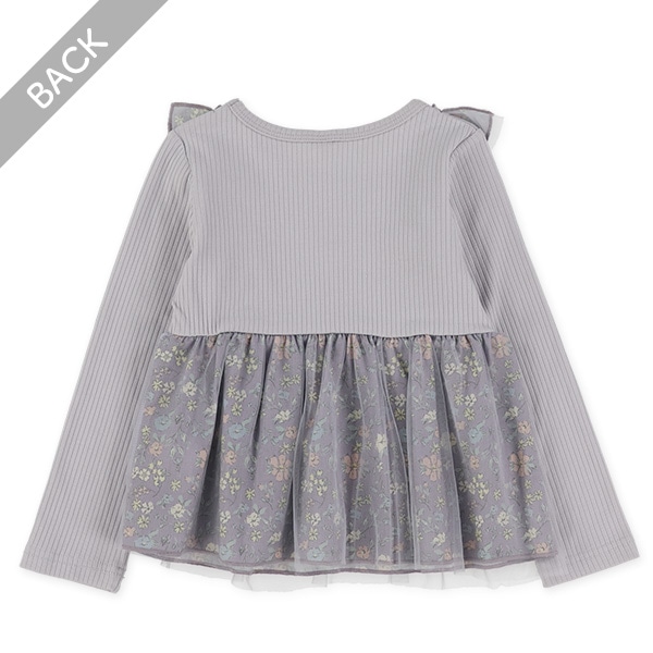 花柄エプロンドッキング長袖Tシャツ