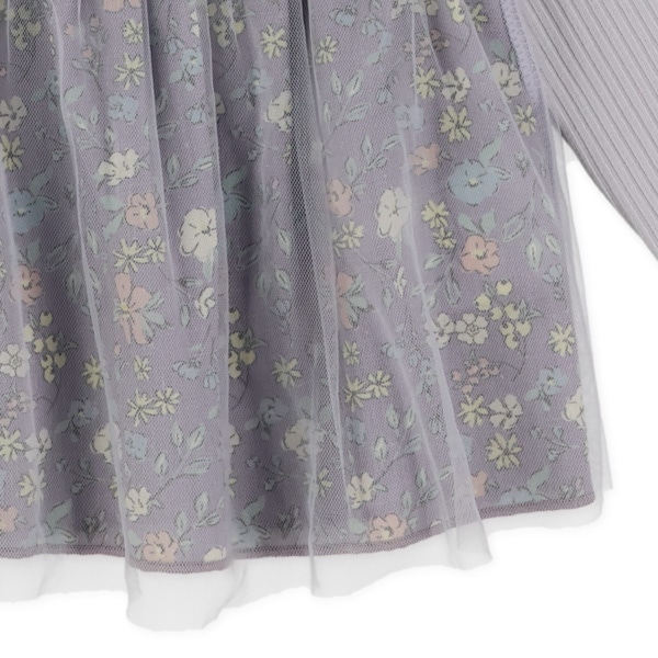 花柄エプロンドッキング長袖Tシャツ