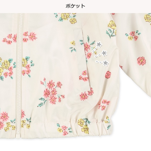 裏メッシュ花総柄ジャケット