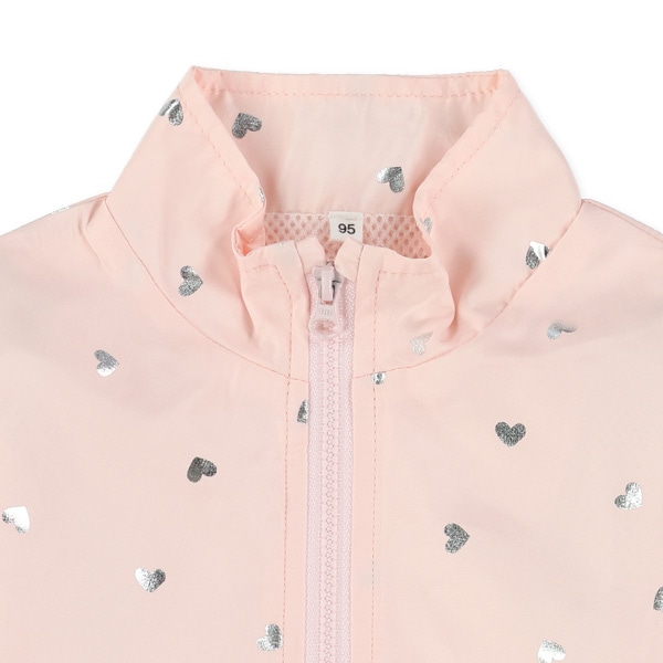 裏メッシュハート柄ウィンドブレーカー