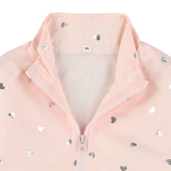 裏メッシュハート柄ウィンドブレーカー
