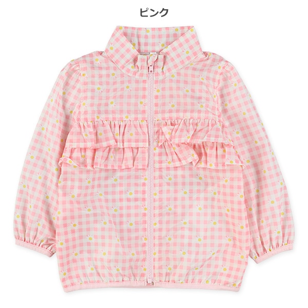 裏メッシュ花柄二段フリルジャケット