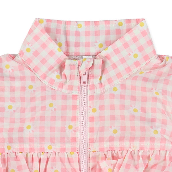 裏メッシュ花柄二段フリルジャケット