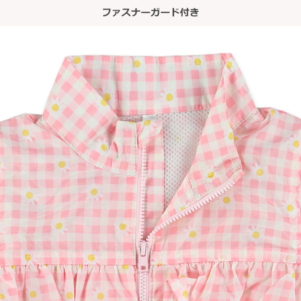 裏メッシュ花柄二段フリルジャケット