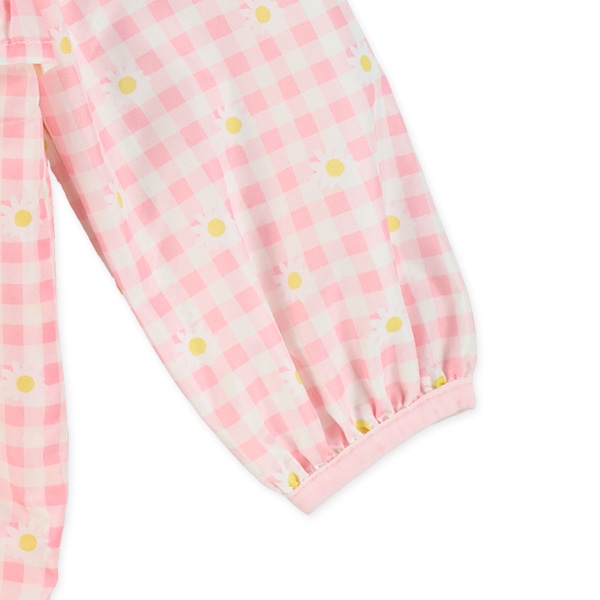 裏メッシュ花柄二段フリルジャケット