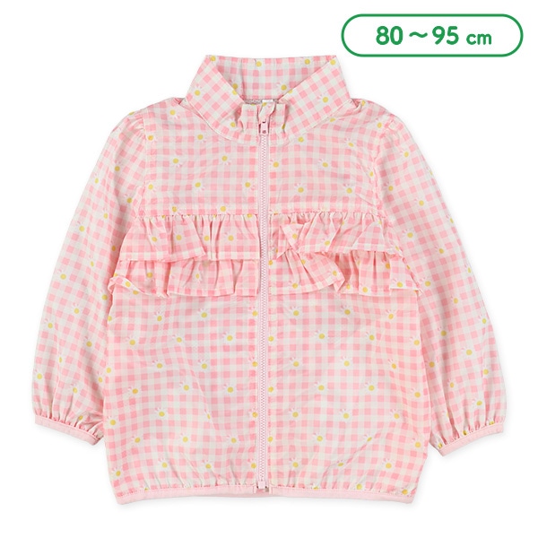 裏メッシュ花柄二段フリルジャケット