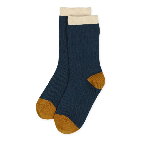 3足組キッズクルーソックス（配色リブ）