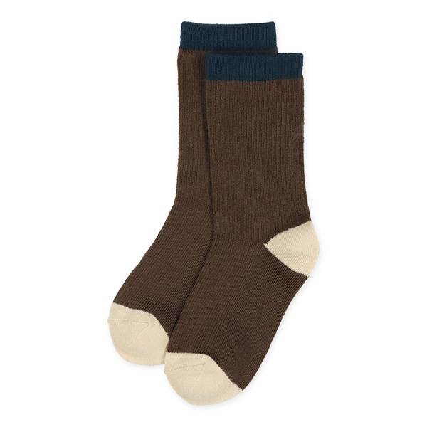3足組キッズクルーソックス（配色リブ）