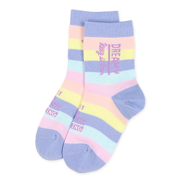 3足組キッズクルーソックス（カラフルロゴ）