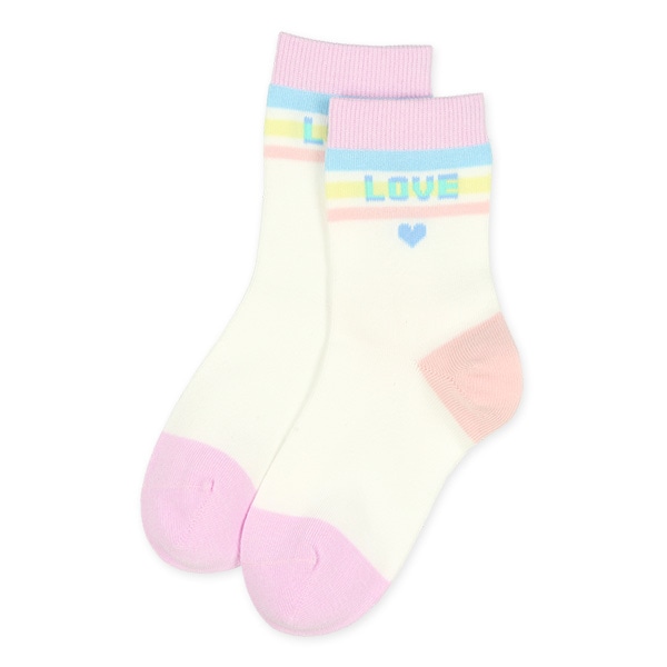 3足組キッズクルーソックス（ラブ）