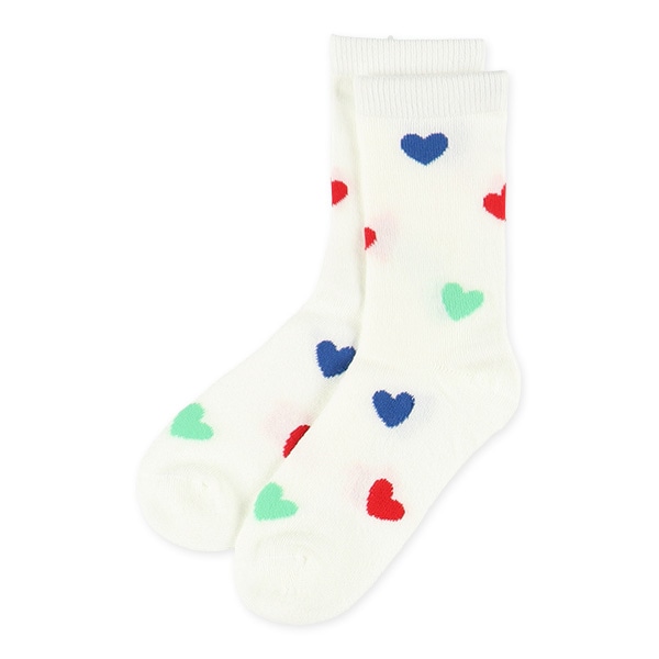 3足組キッズクルーソックス（カラフルハート）
