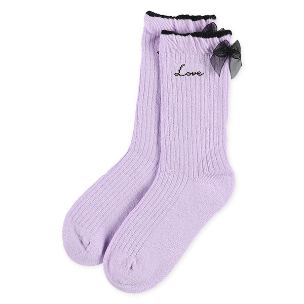 3足組キッズクルーソックス（オーガンジーリボン）