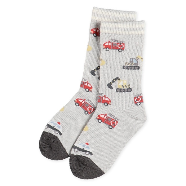 3足組キッズクルーソックス（はたらくくるま）