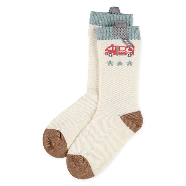 3足組キッズクルーソックス（はたらくくるま）