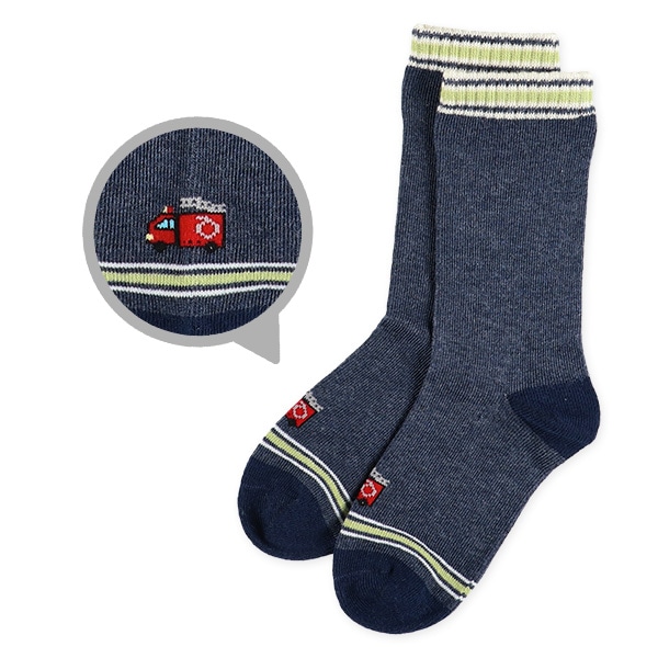 3足組キッズクルーソックス（のりもの・ボーダー）