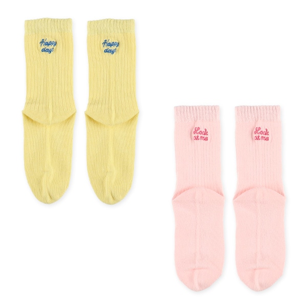 3足組キッズクルーソックス（バックロゴ刺繍）