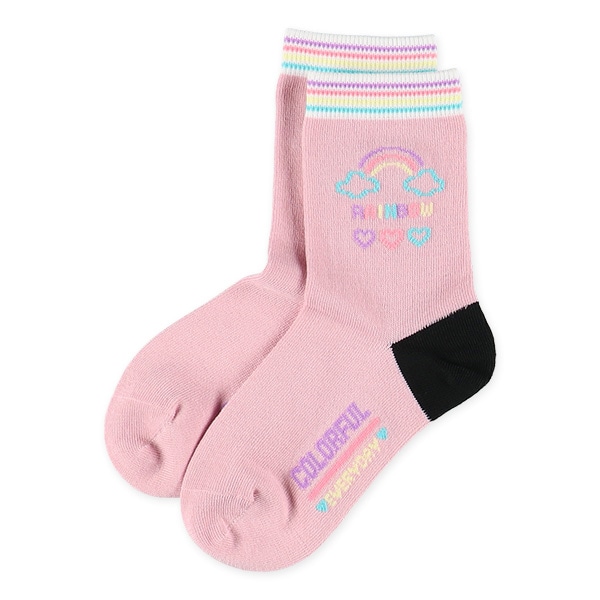 3足組キッズクルーソックス（レインボー）