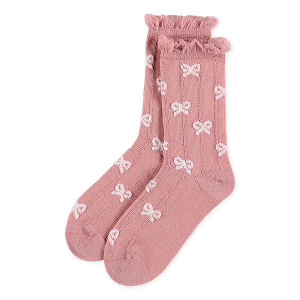3足組キッズクルーソックス（リボン）