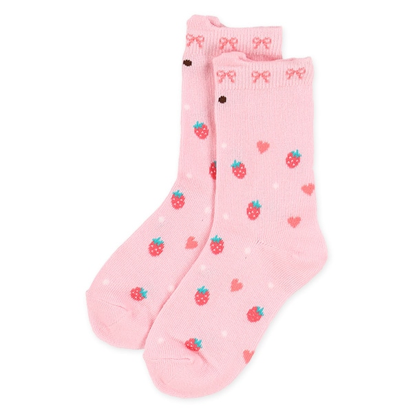 3足組キッズクルーソックス（いちご・うさぎ）