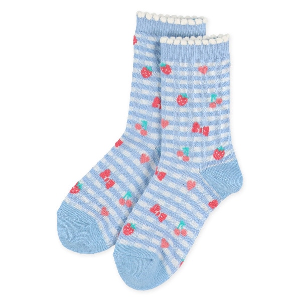 3足組キッズクルーソックス（いちご・うさぎ）