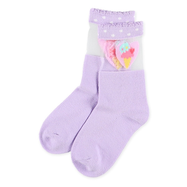 3足組キッズクルーソックス（シアー・ユニコーン）
