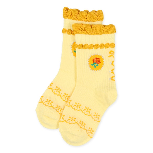 3足組キッズクルーソックス（ブローチ）