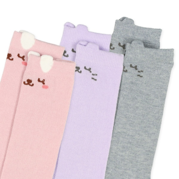 3足組キッズハイソックス（ねこ）